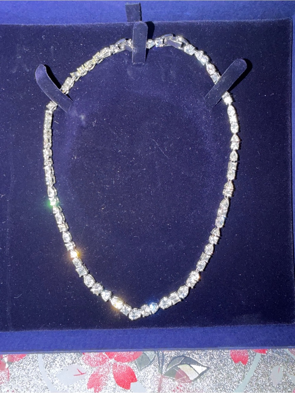 Swarovski Silver Clear Crystal Tennis Necklace - Picture 2 of 2